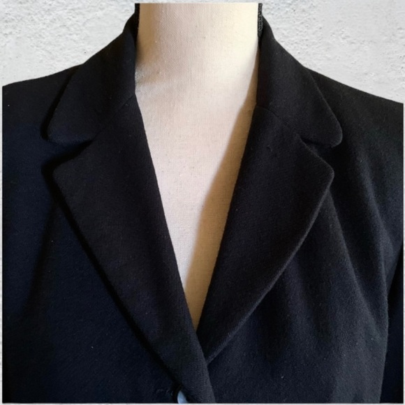 VINTAGE NORTON MCNAUGHTON BLACK WOOL BLAZER SIZE 10P - Picture 5 of 8